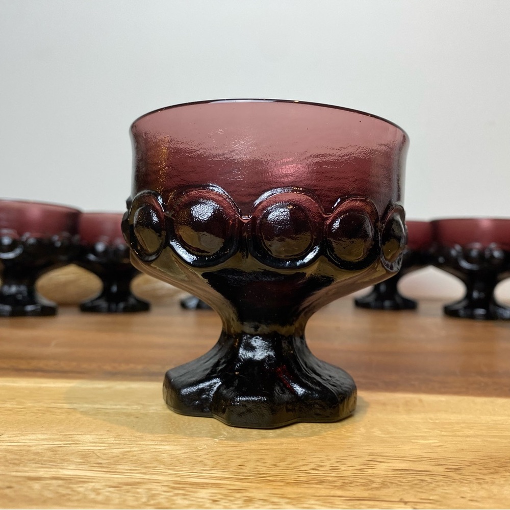 Set of Tiffin Franciscan Madeira Crystal Purple Desert Bowls